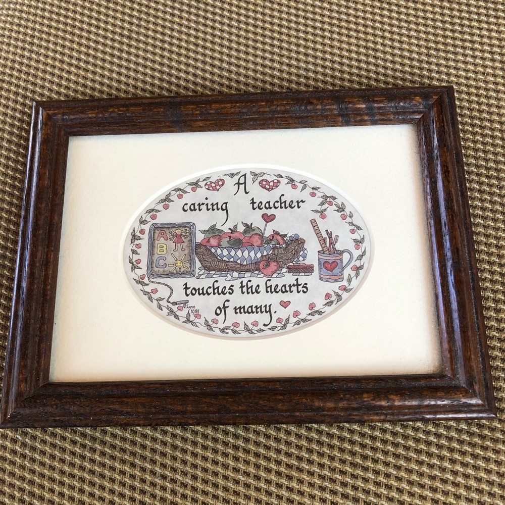 Teacher Wall hanging framed in wood